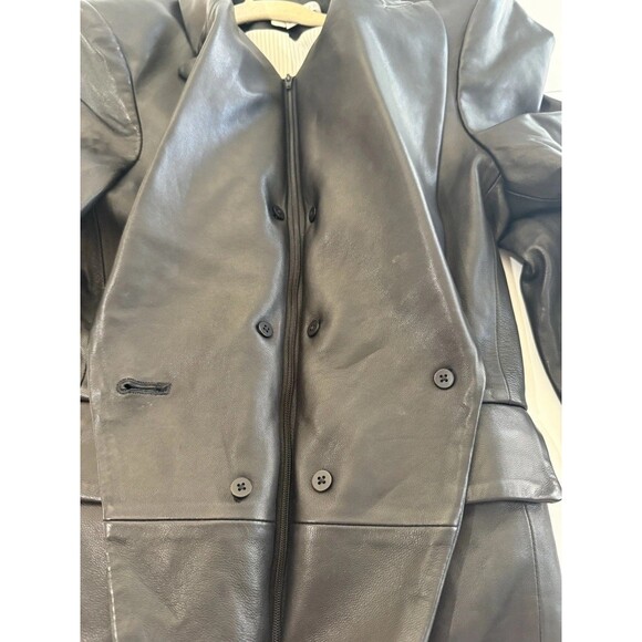 Veronica Beard Dickey Lamb Leather Blazer Jacket Cropped Black Gold Size 10 - Picture 12 of 15